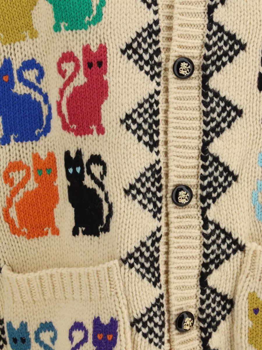 Valentino Wool Jacquard Knit Cardigan