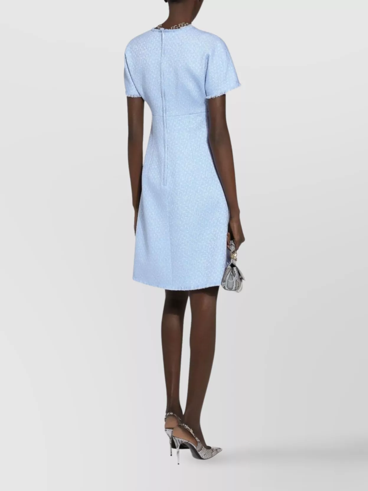 Dolce & Gabbana Raschel Tweed Midi Dress With Dg Logo