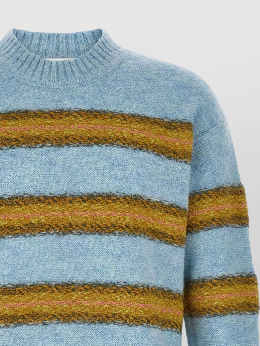 Dries Van Noten Alpaca Wool Striped Crewneck Sweater