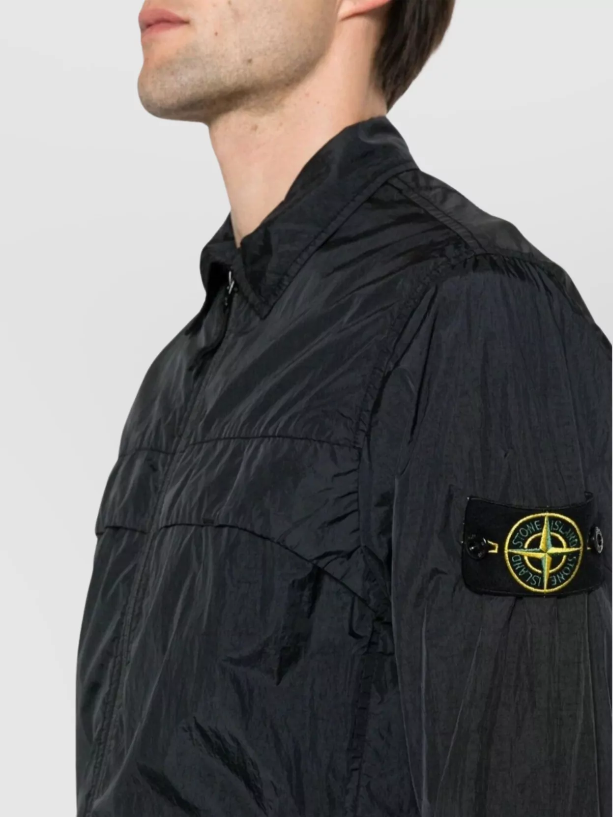 Stone Island Crinkle Reps R-Ny Jacket With Nylon Ottoman Collar