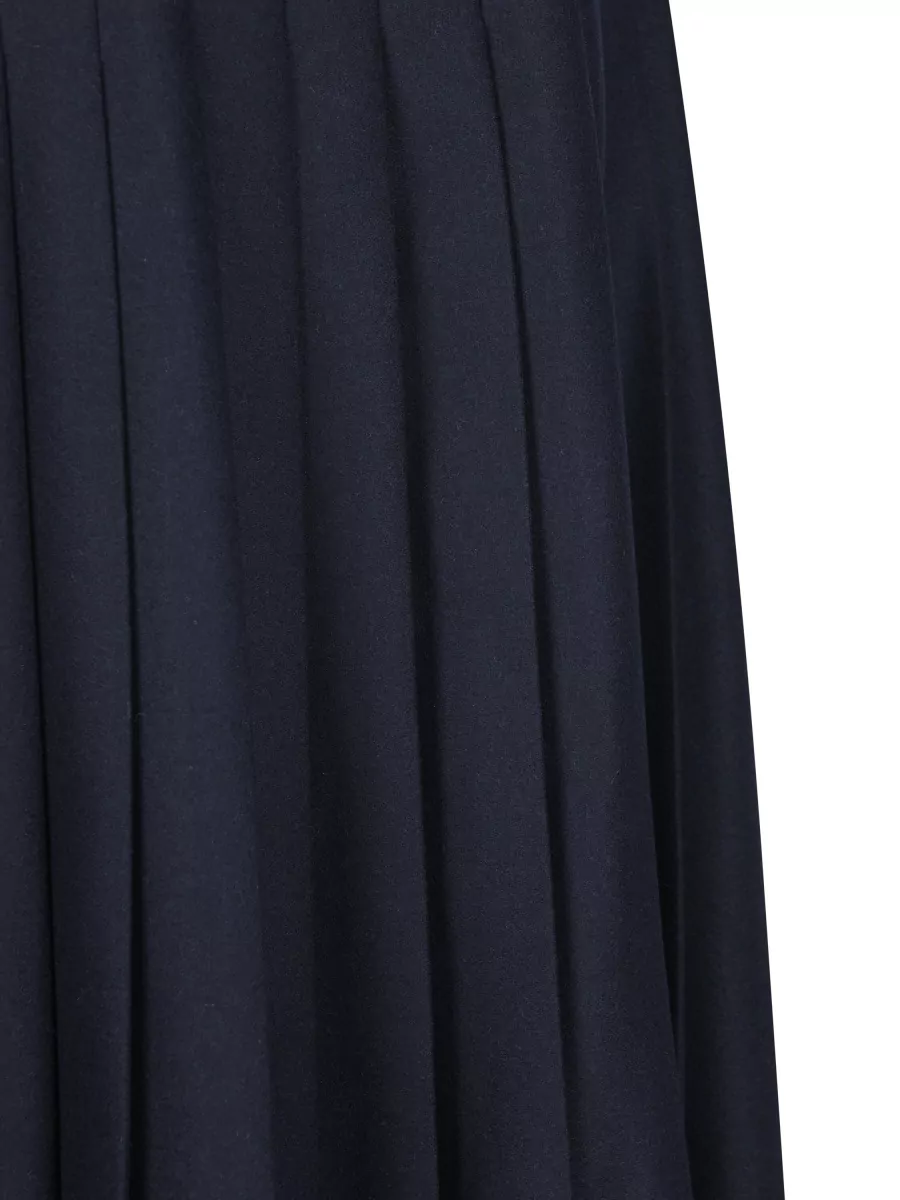 Prada Wool Cashmere Pleated Midi Skirt