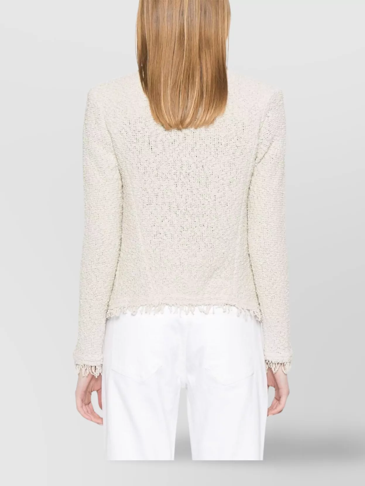 Iro Cotton Jacket With Frayed Edges And Textured Fabric