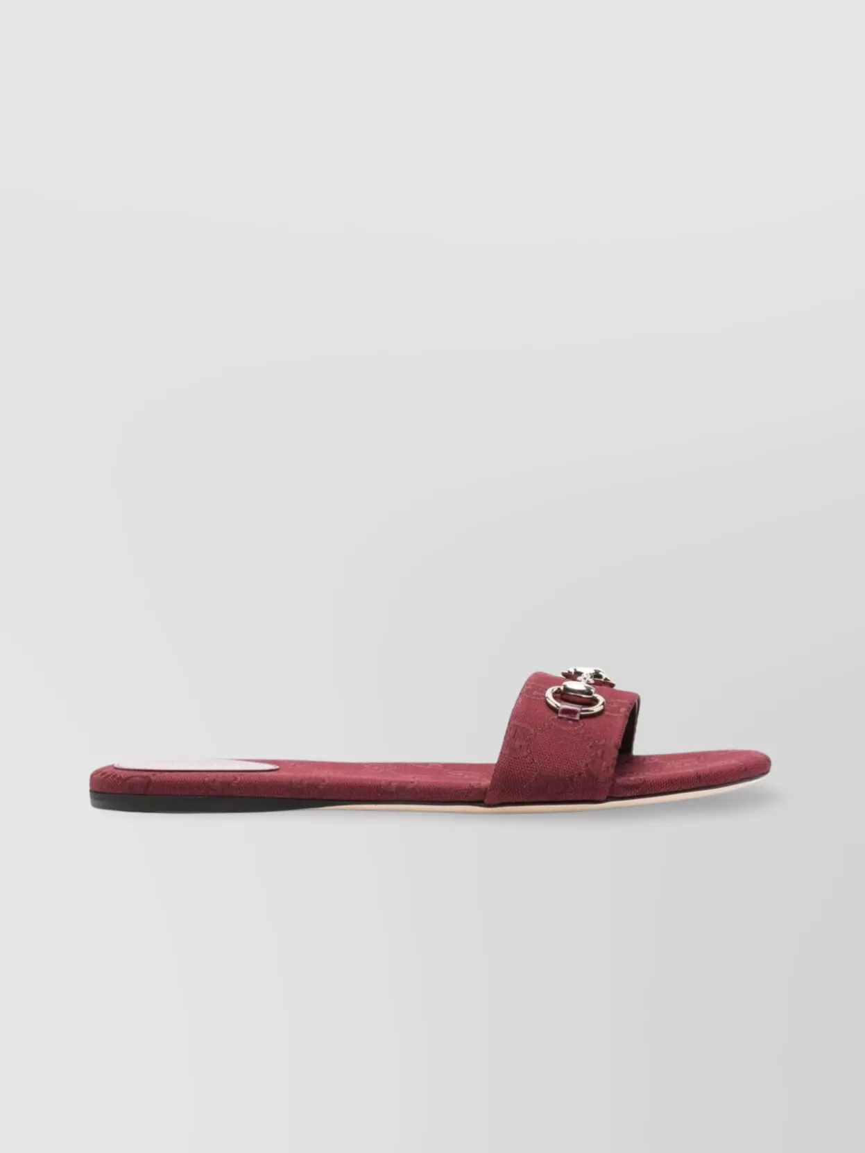 Gucci Canvas Flat Sole Sandals With Metal Hardware