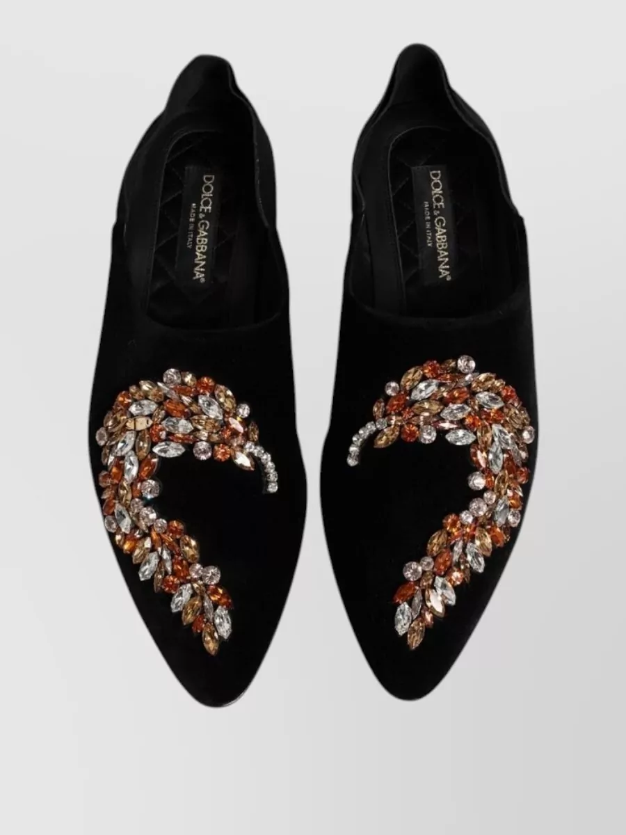 Dolce&Gabbana Velvet Embellished Loafers
