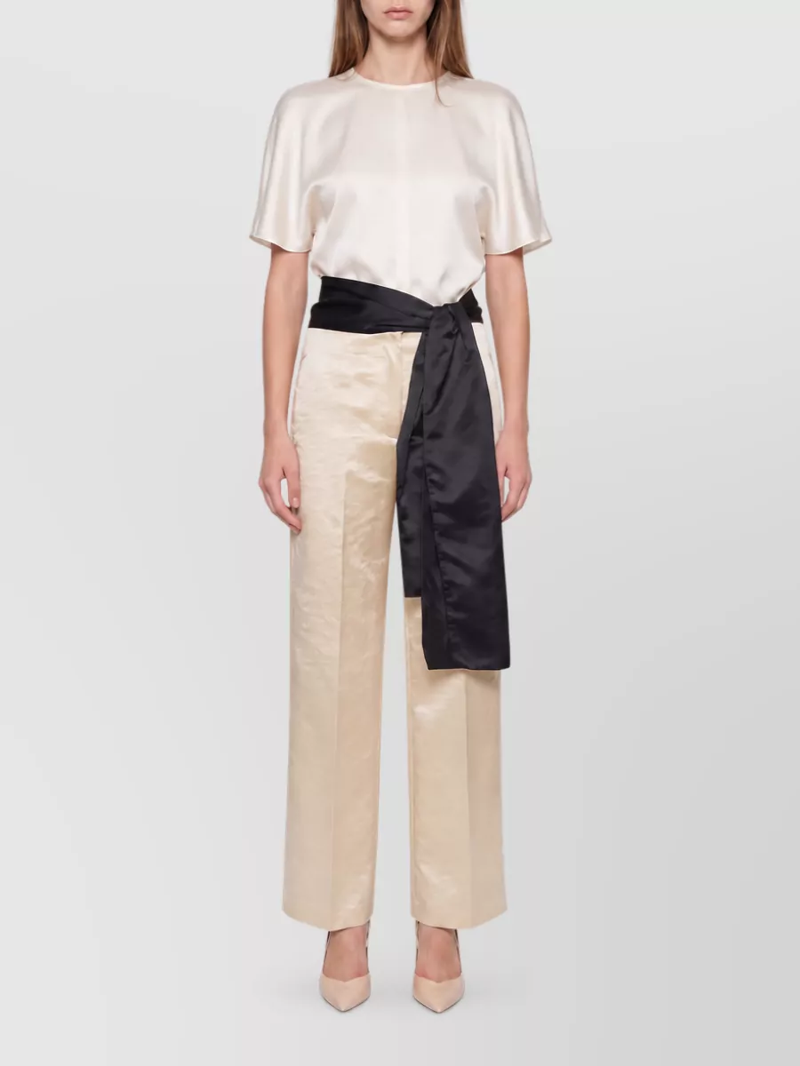 Forte Forte Hammered Effect Straight-Leg Suit Trousers