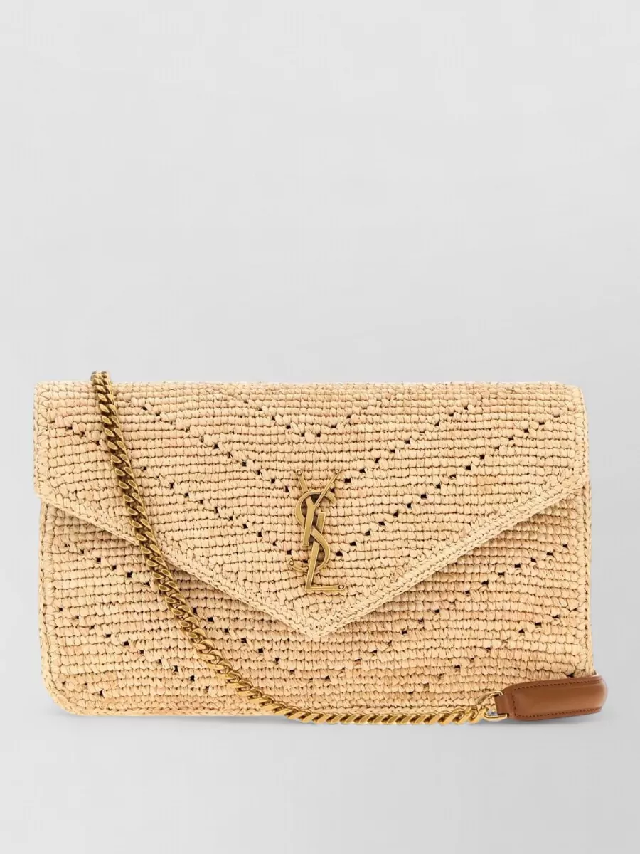 Saint Laurent loulou raffia clutch bag