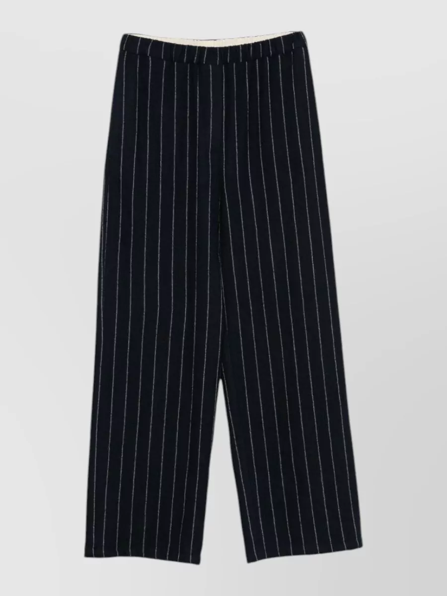 Alysi Wool pinstripe elasticated waist straight-leg trousers