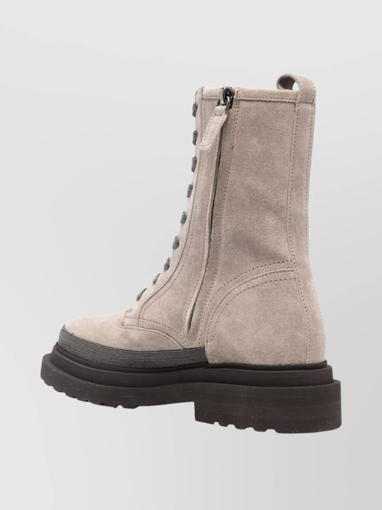 Brunello Cucinelli Chunky Sole Boots With Pull Tab And Round Toe