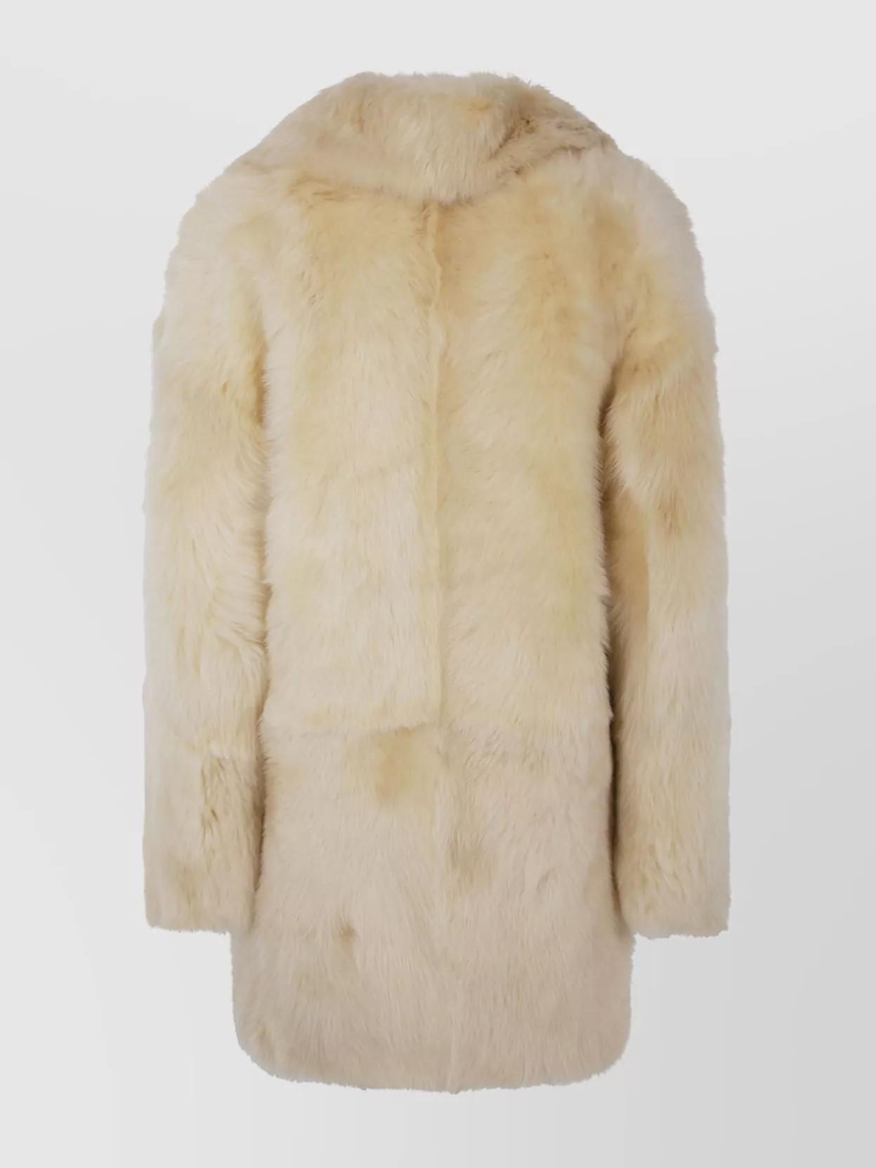 Loulou Studio Faux Fur Long Sleeve Coat With Pockets