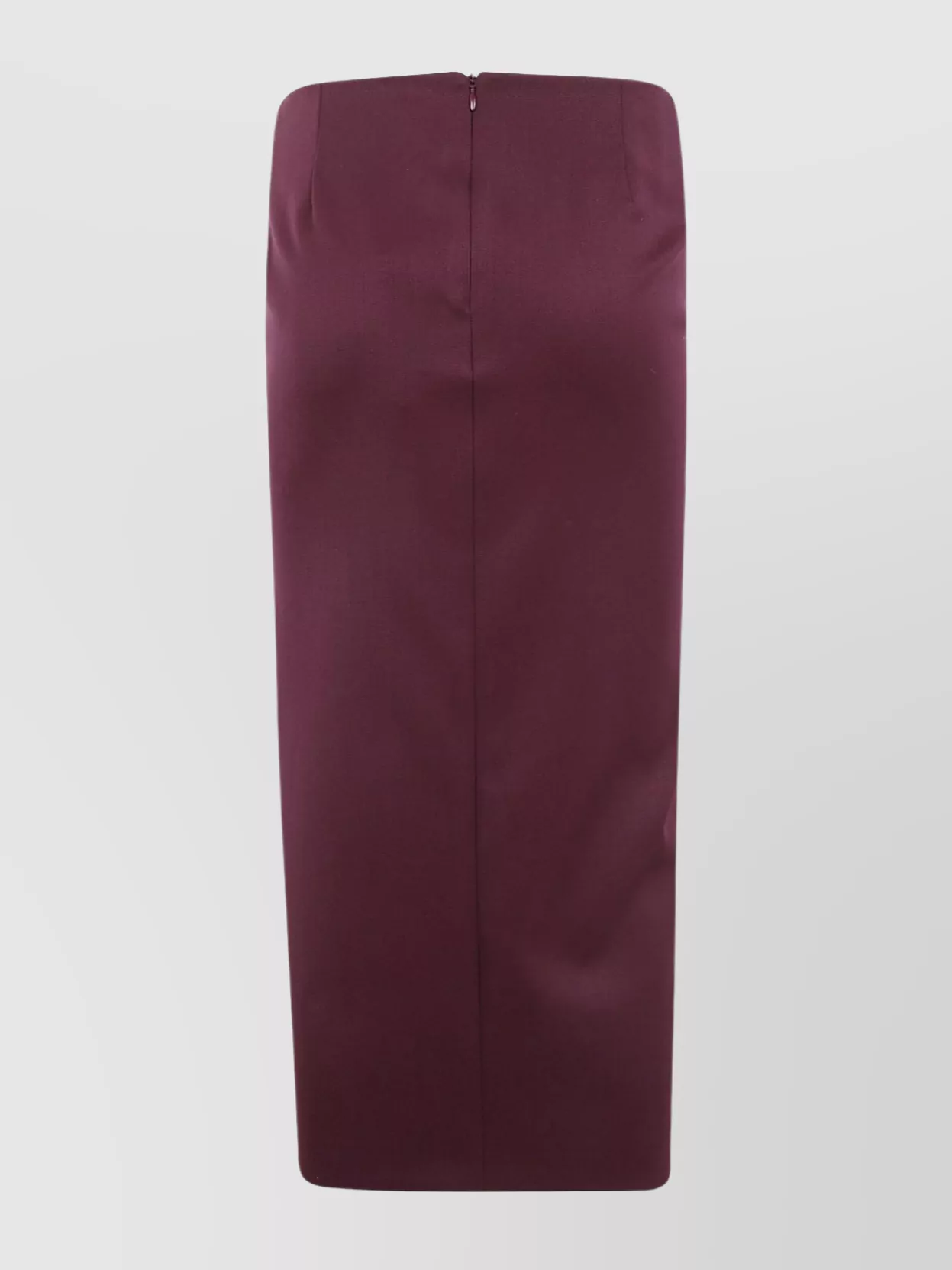 Attico Draped Midi Skirt With Front Slit And Metal In Burgundy