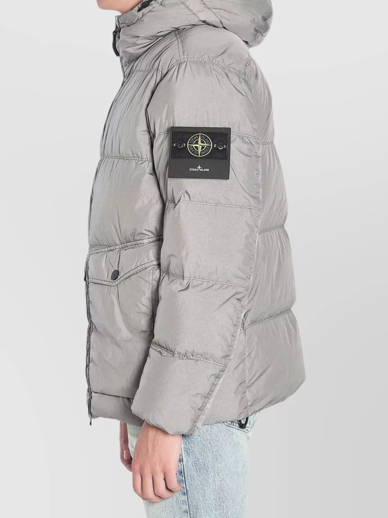 Stone Island Crinkle Reps Ny Puffer Jacket In Gray