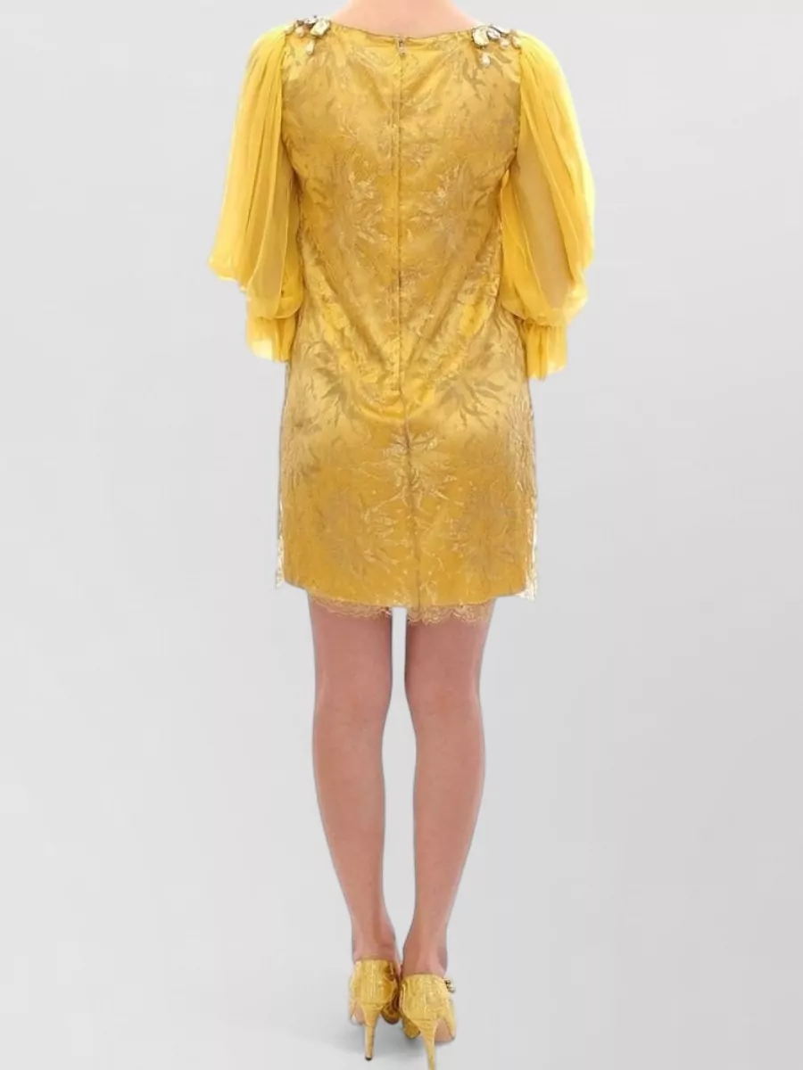 Dolce&Gabbana Silk Lace Crystal-Embellished Mini Dress