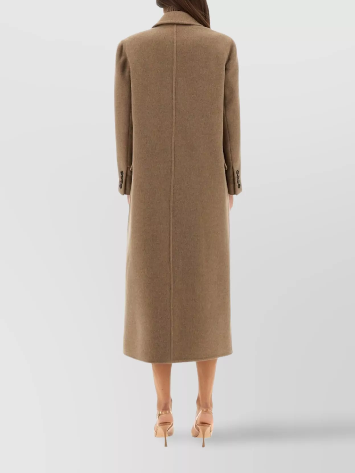 Max Mara Longline Double-breasted Coat Notched Lapels In Multi