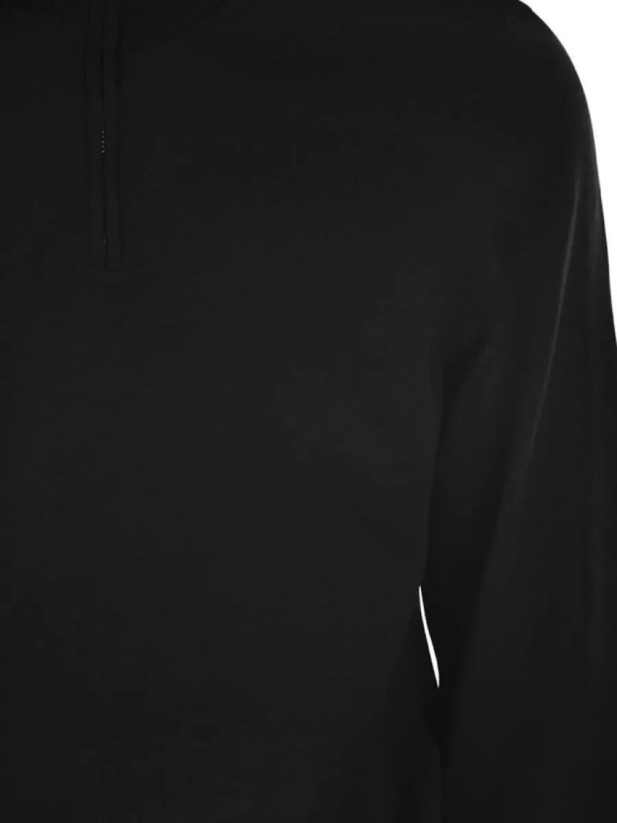 Boss Virgin Wool Zip Collar Jumper