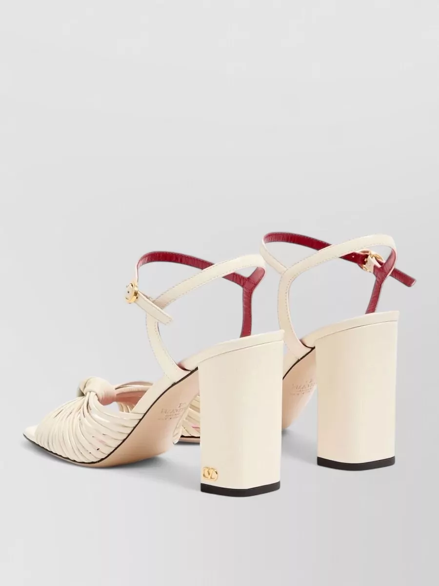 Valentino Garavani Leather Knot-Detail Heeled Sandals