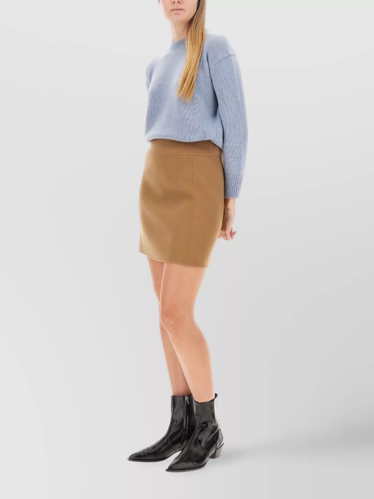 S Max Mara Soft Knit Crew Neck Long Sleeve Top