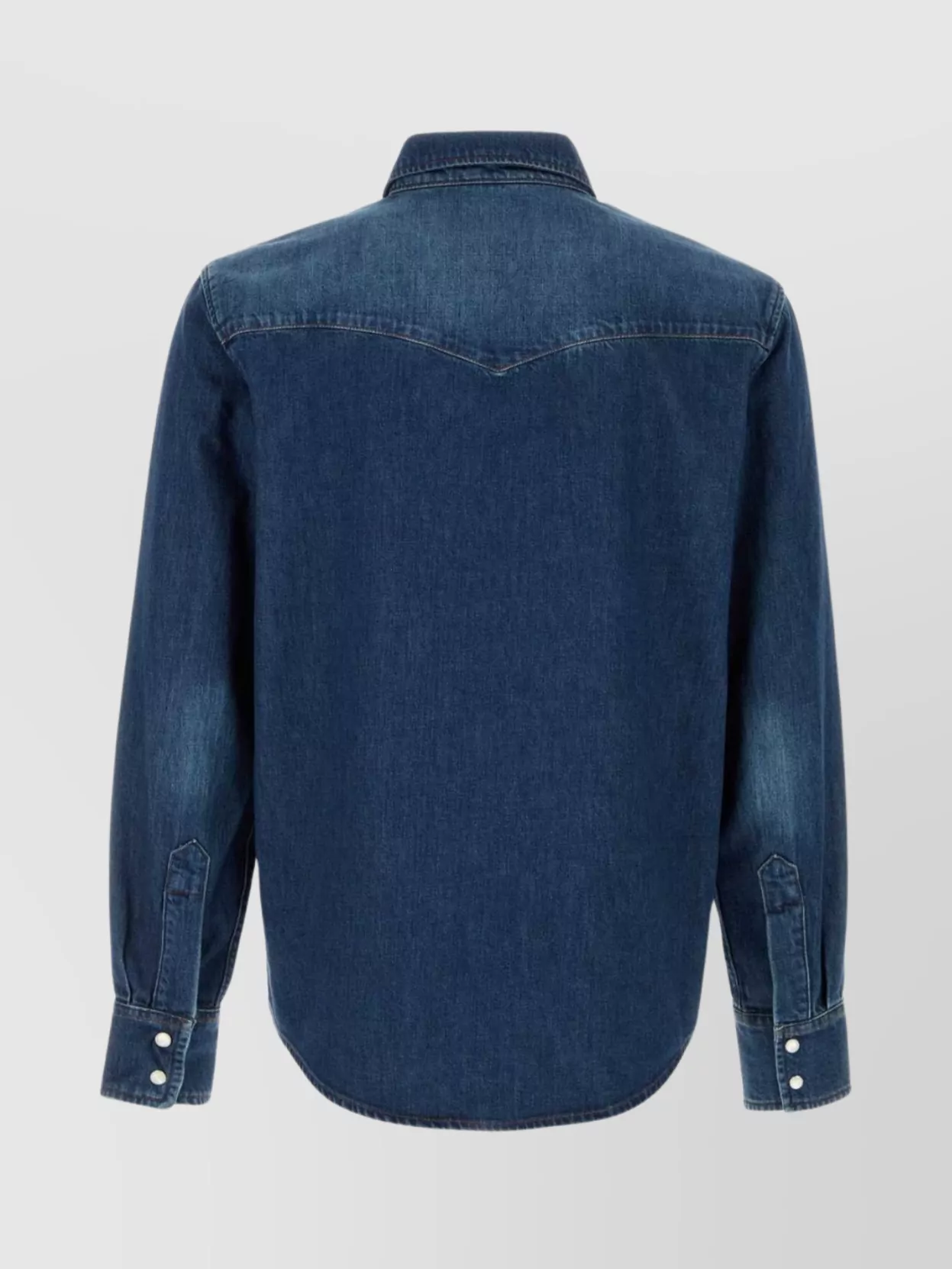 Apc Long Sleeve Denim Shirt With Chest Pockets In Blue