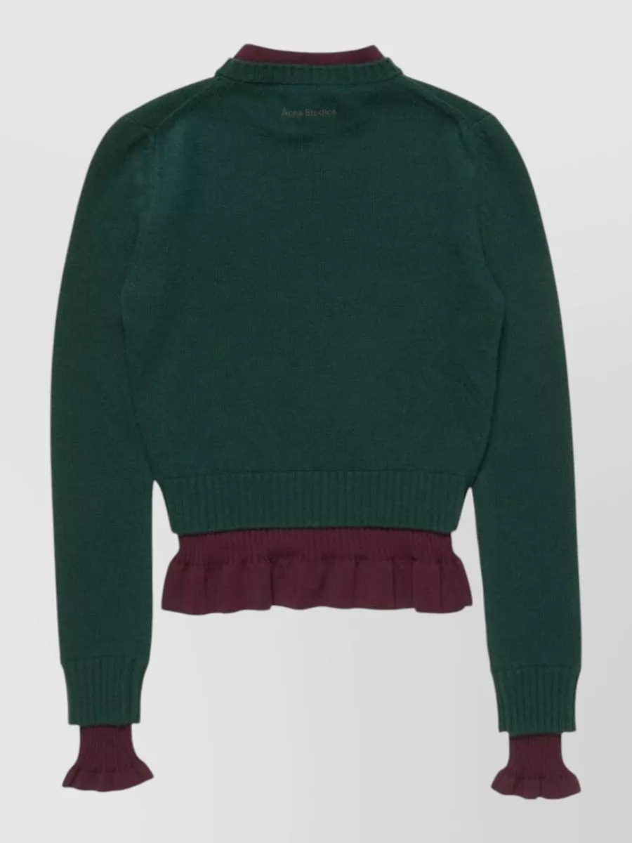 Acne Studios Wool Long-Sleeve V-Neck Sweatshirt