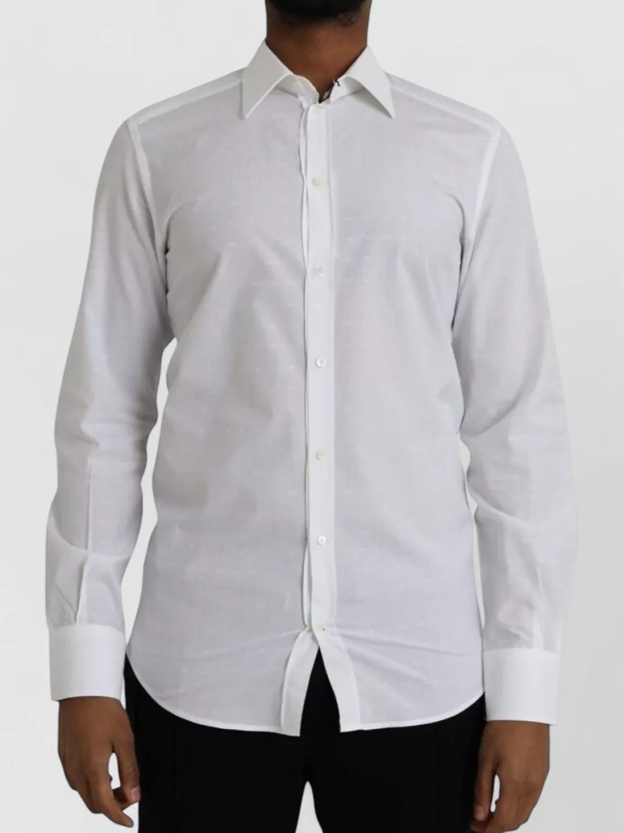 Dolce&Gabbana Cotton slim-fit micro-pattern dress shirt