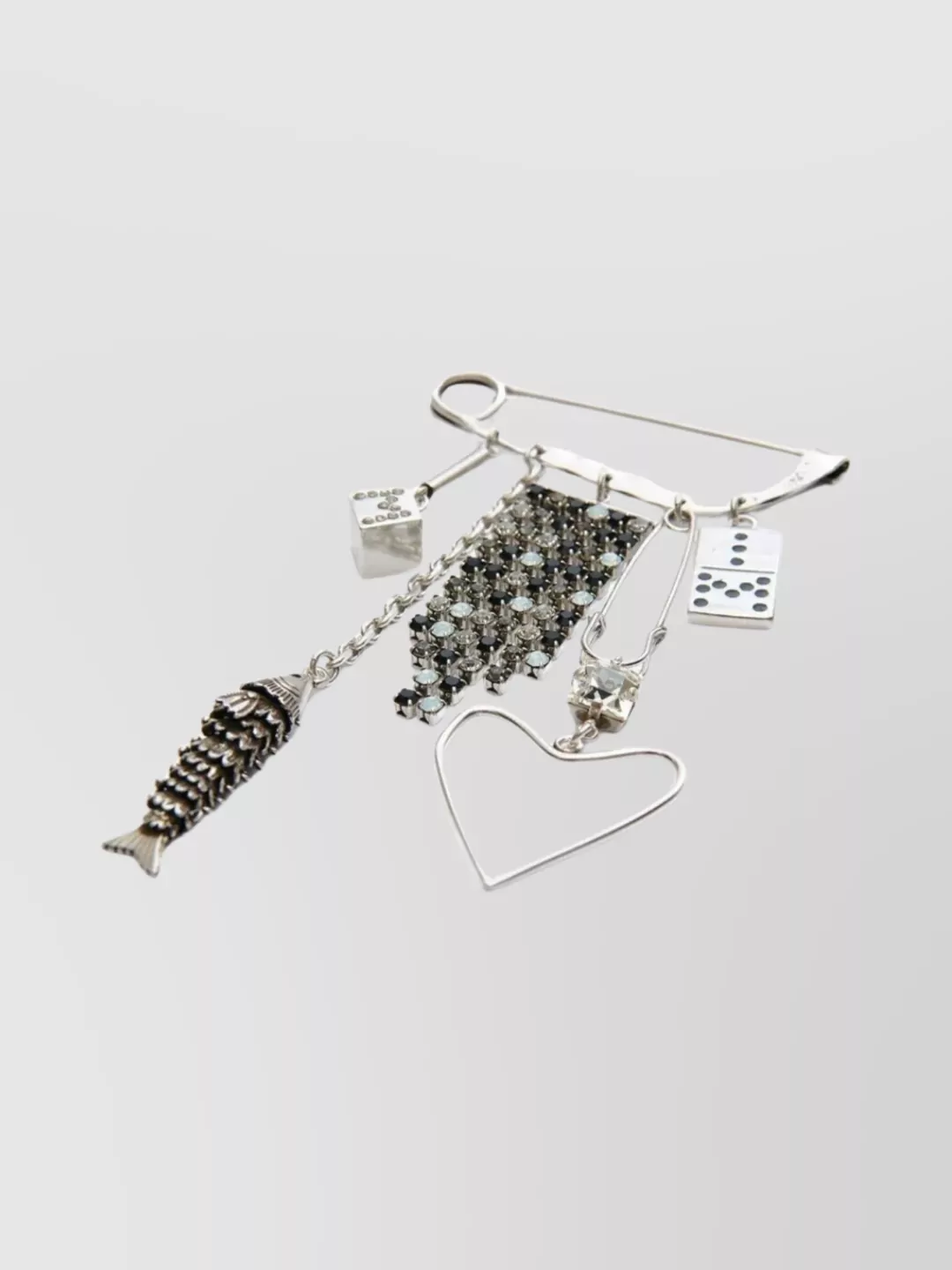Isabel Marant Pendant Brooch With Charms And Crystals