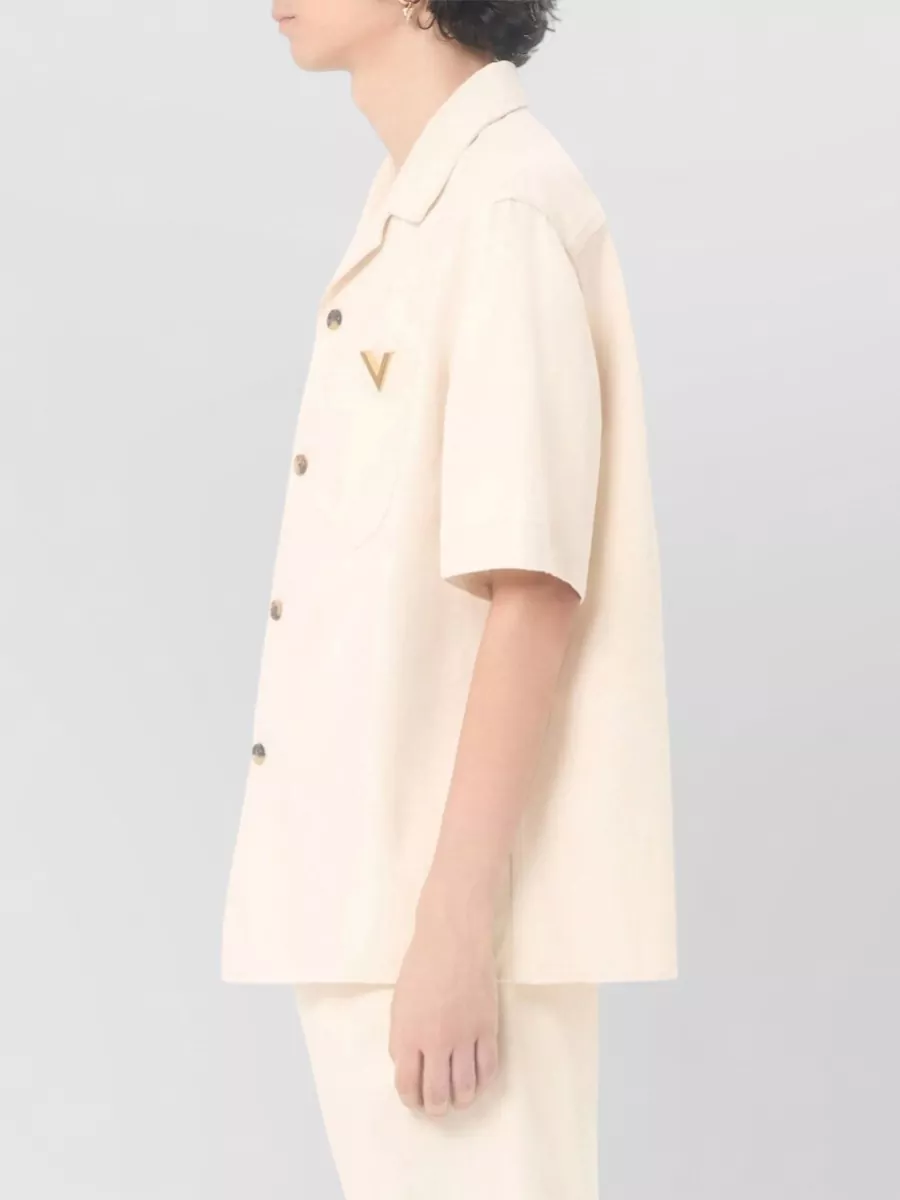 Valentino Garavani Denim Boxy Bowling Shirt