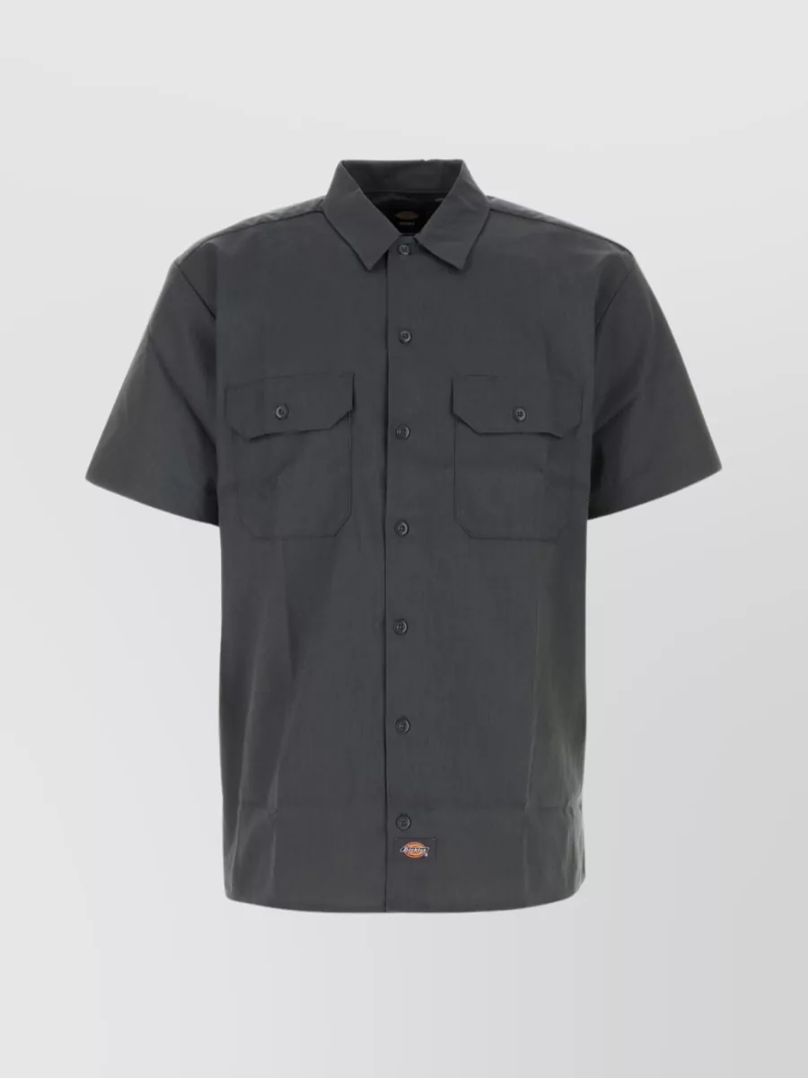 Shop Dickies Rear Yoke Polyester Blend Shirt In Grey