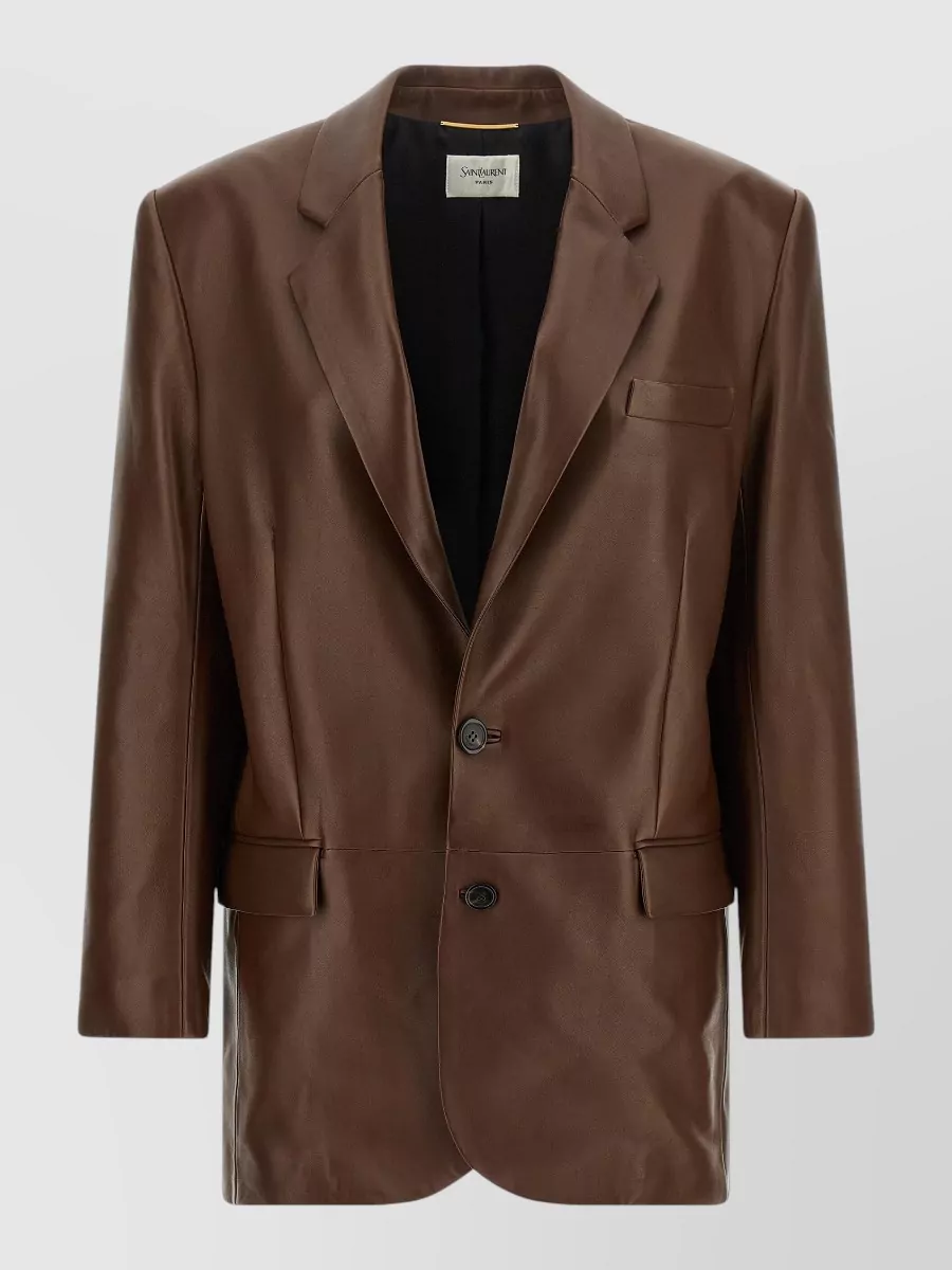 Saint Laurent Leather single-breasted blazer
