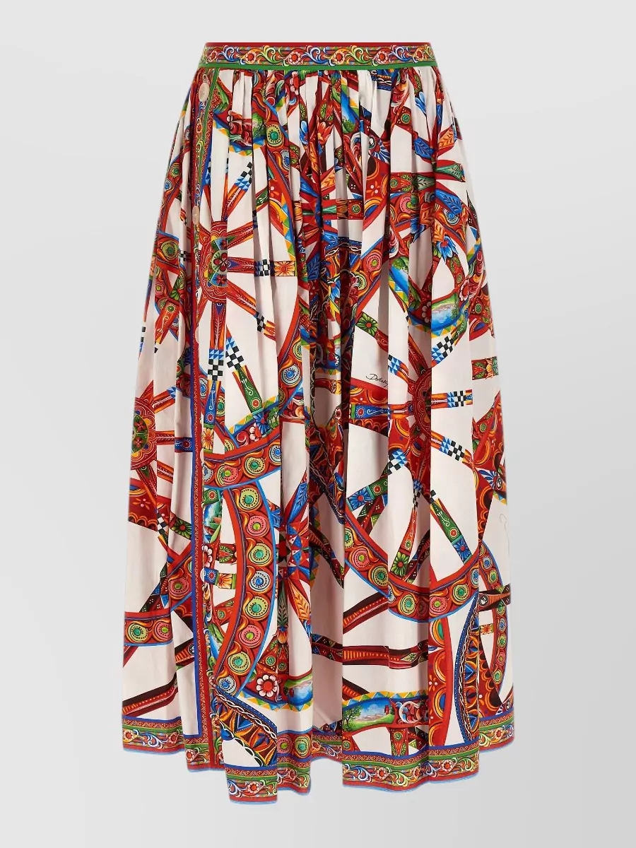 Dolce&Gabbana printed pleated midi skirt