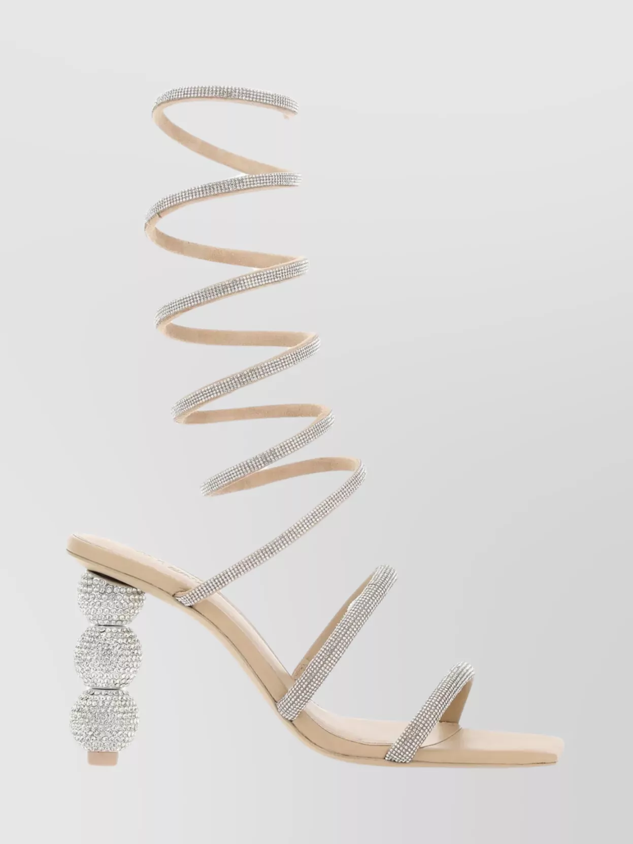 Shop Cult Gaia Jeweled Spiral Strap Open Toe Sandals In Cream