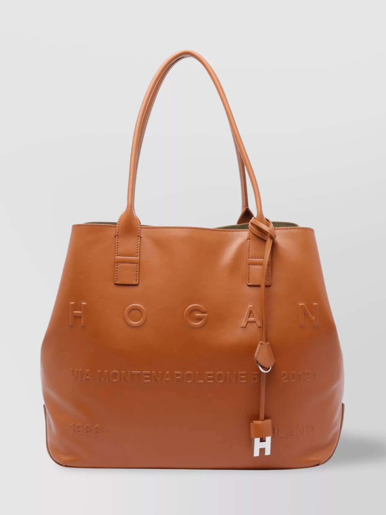 Hogan Structured Double Handle Shoulder Bag