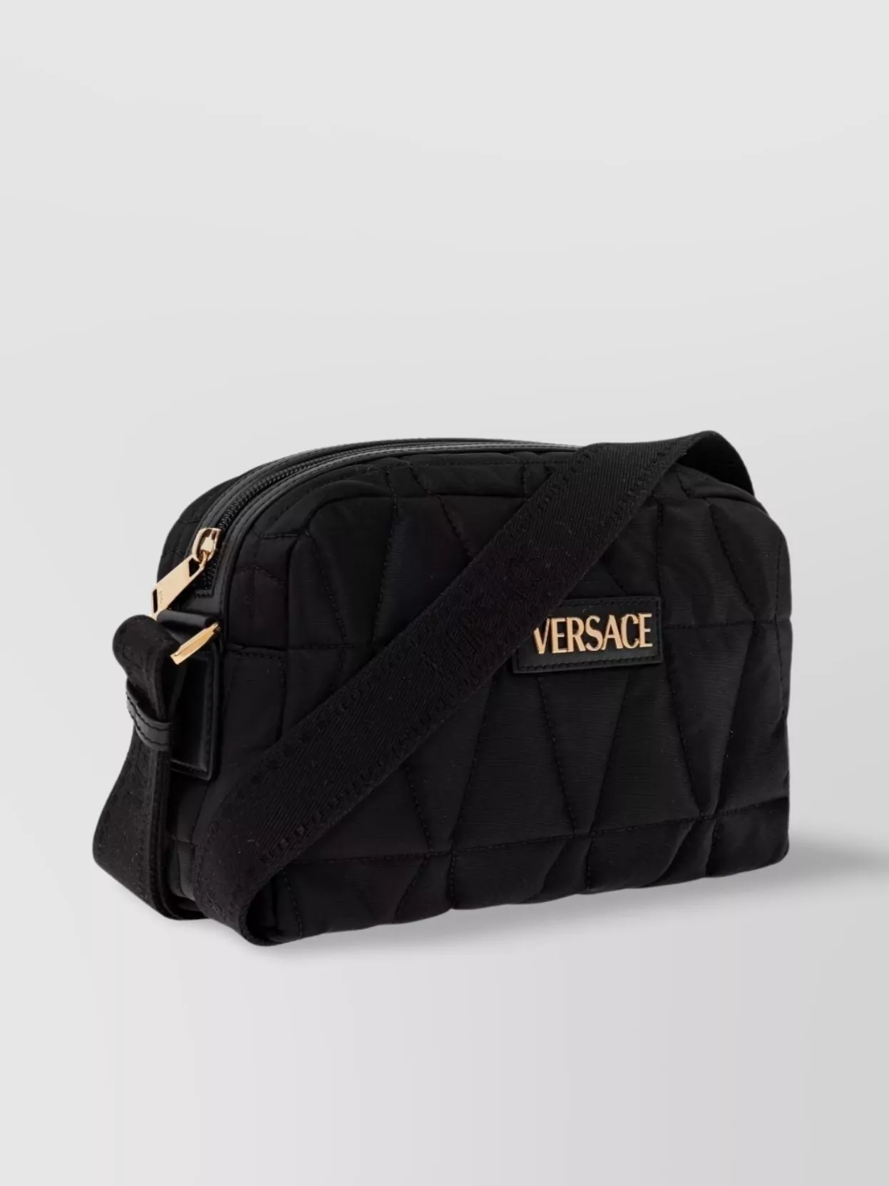 Versace Myth Nylon Crossbody Bag With Adjustable Shoulder Strap