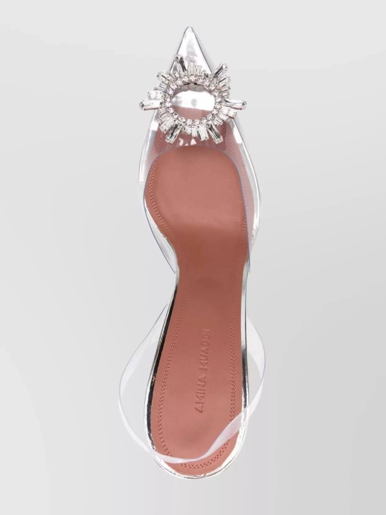 Amina Muaddi Begum Glass Pointed Toe Slingback Pump