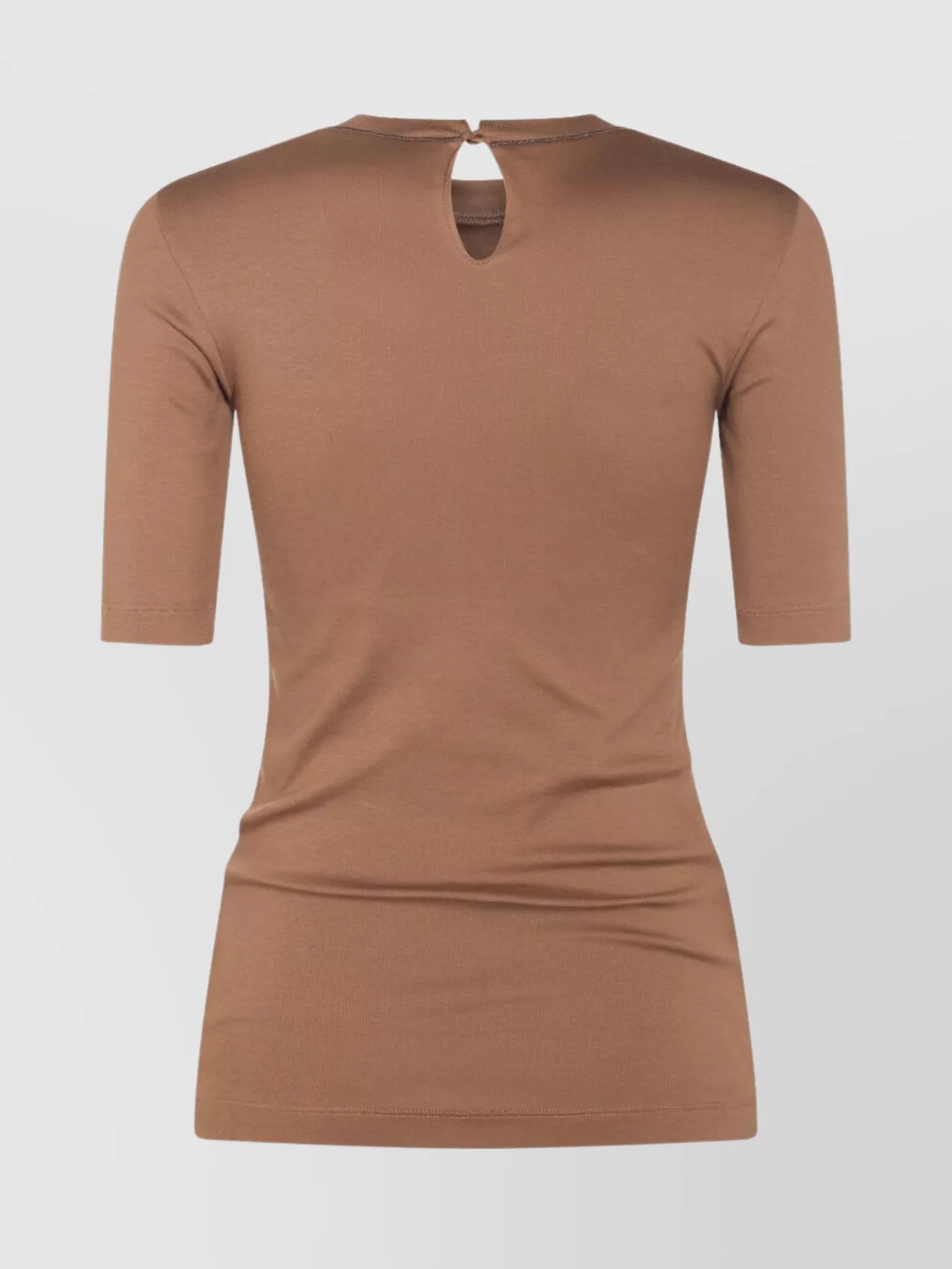 Brunello Cucinelli Ribbed Texture Keyhole Back Top