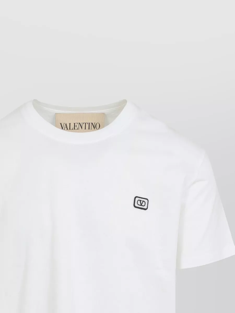 Valentino Logo Patch Crew Neck Short Sleeve T-Shirt