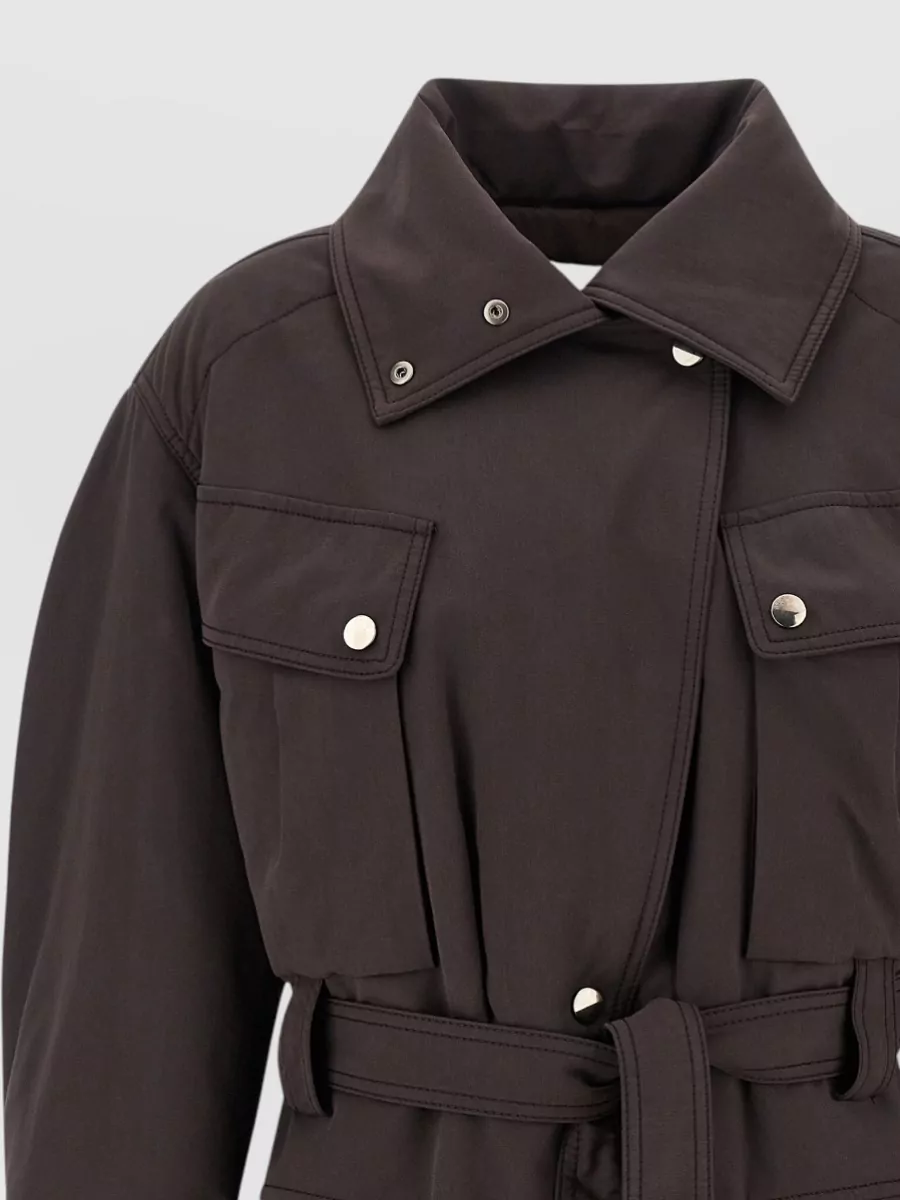 The Andamane Suede-Effect Belted Military Jacket