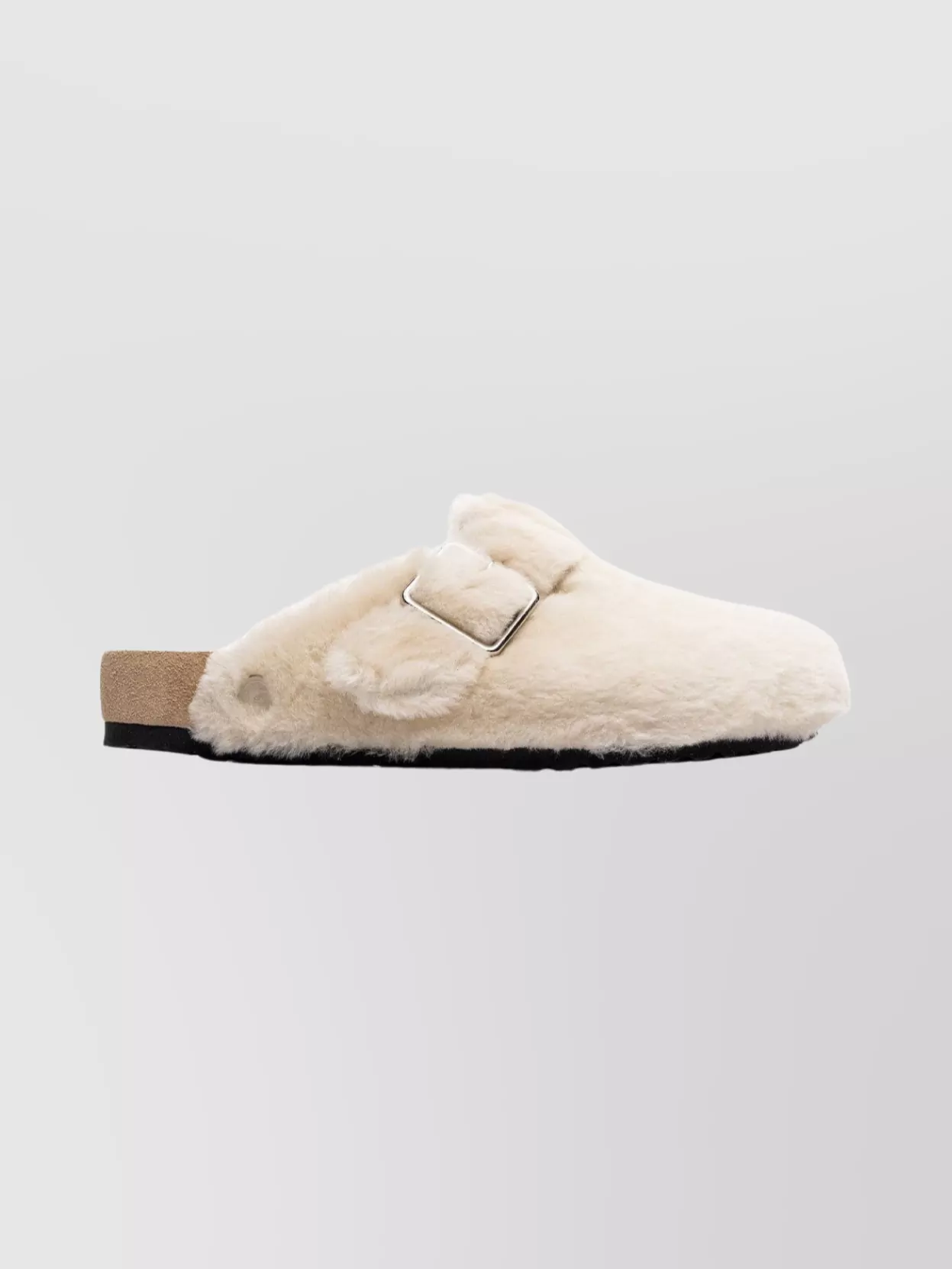 Birkenstock 1774 Shearling Open Back Flat Clogs In White