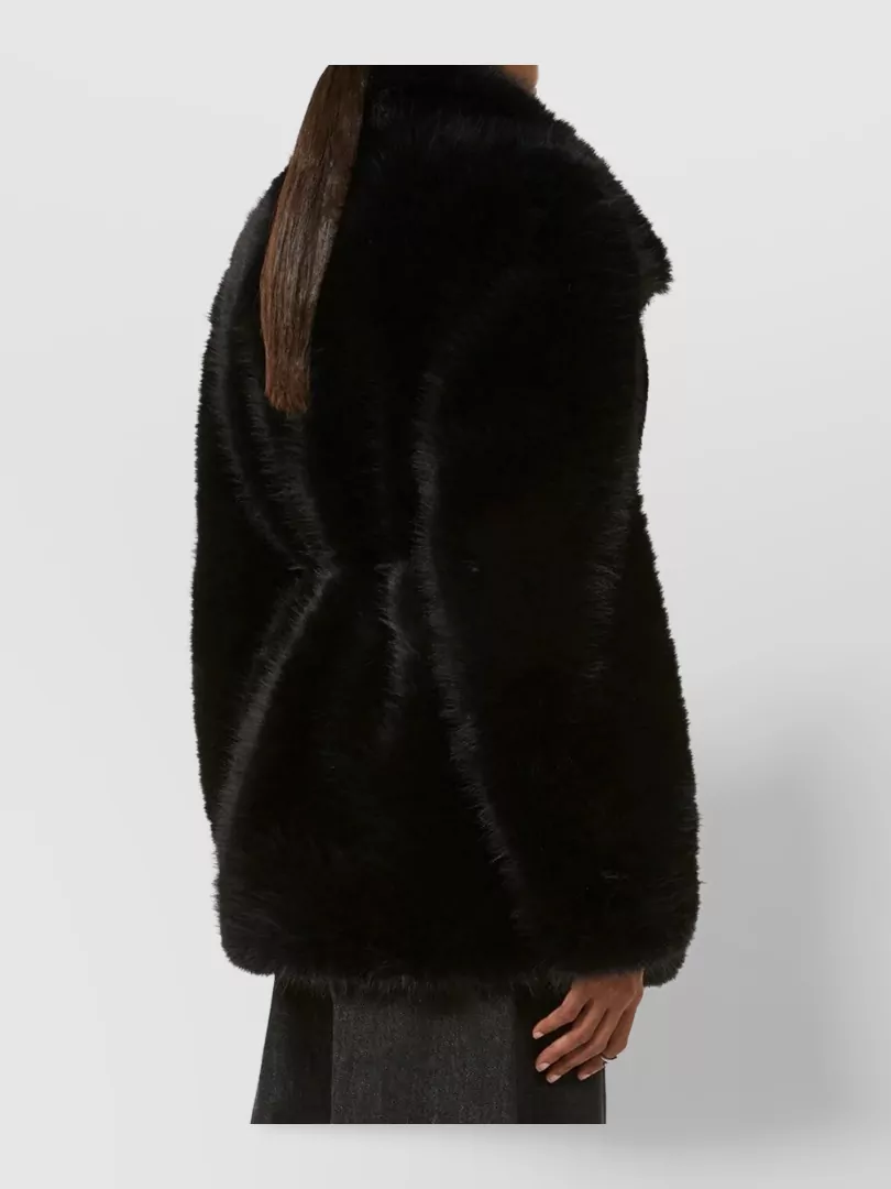 Sportmax Rosaria Coat With Belt And Faux Fur