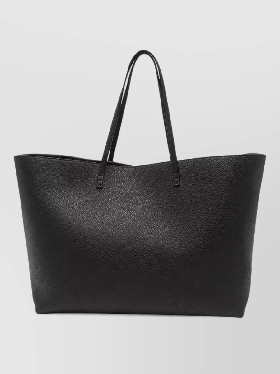 Fendi large leather reversible tote bag