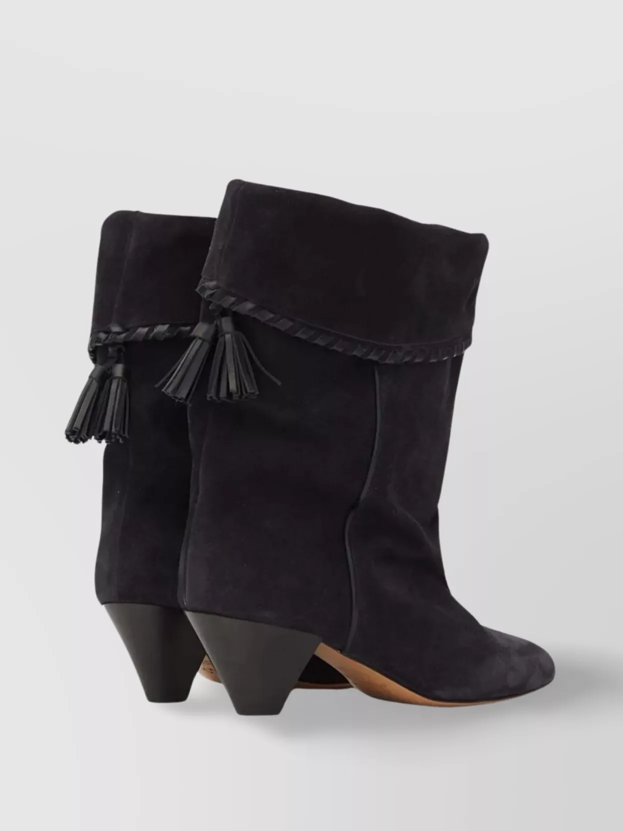 Isabel Marant Sculpted Cone Heel Boots With Tassel Detail
