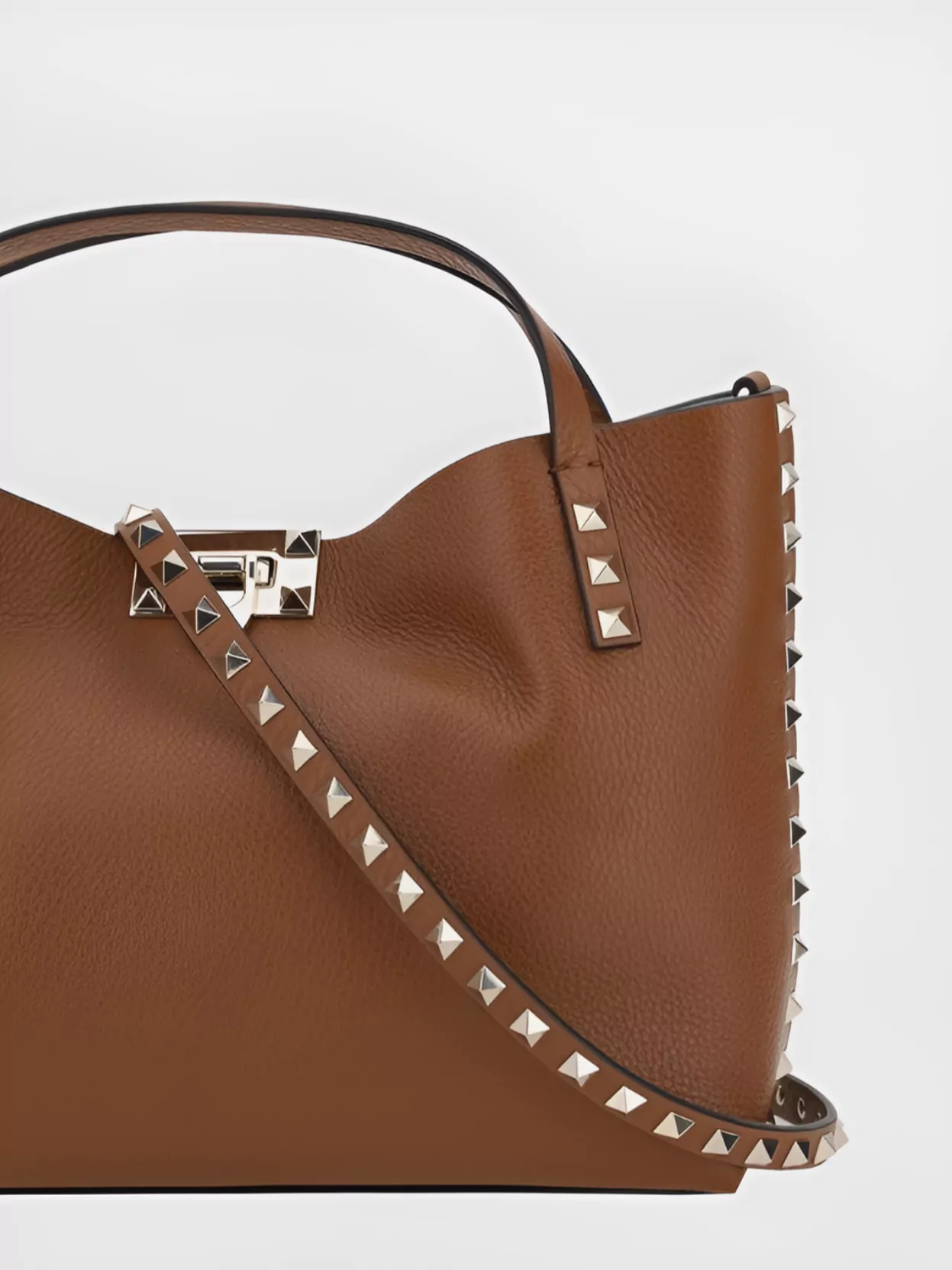 Valentino Garavani Studded Detailing Grained Leather Tote