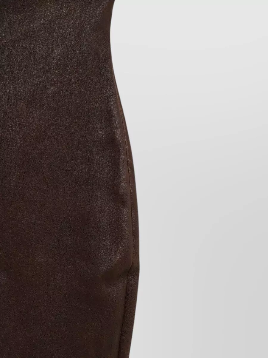 Rick Owens Leather Textured Panelled High-Rise Slim-Fit Maxi Skirt
