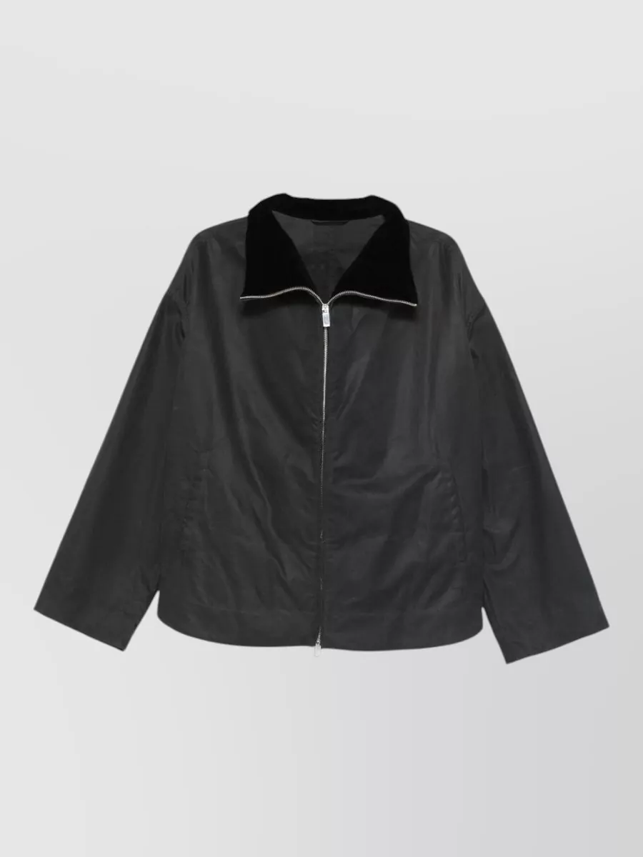 Totême High Collar Blazer Long Sleeves Pockets In Black