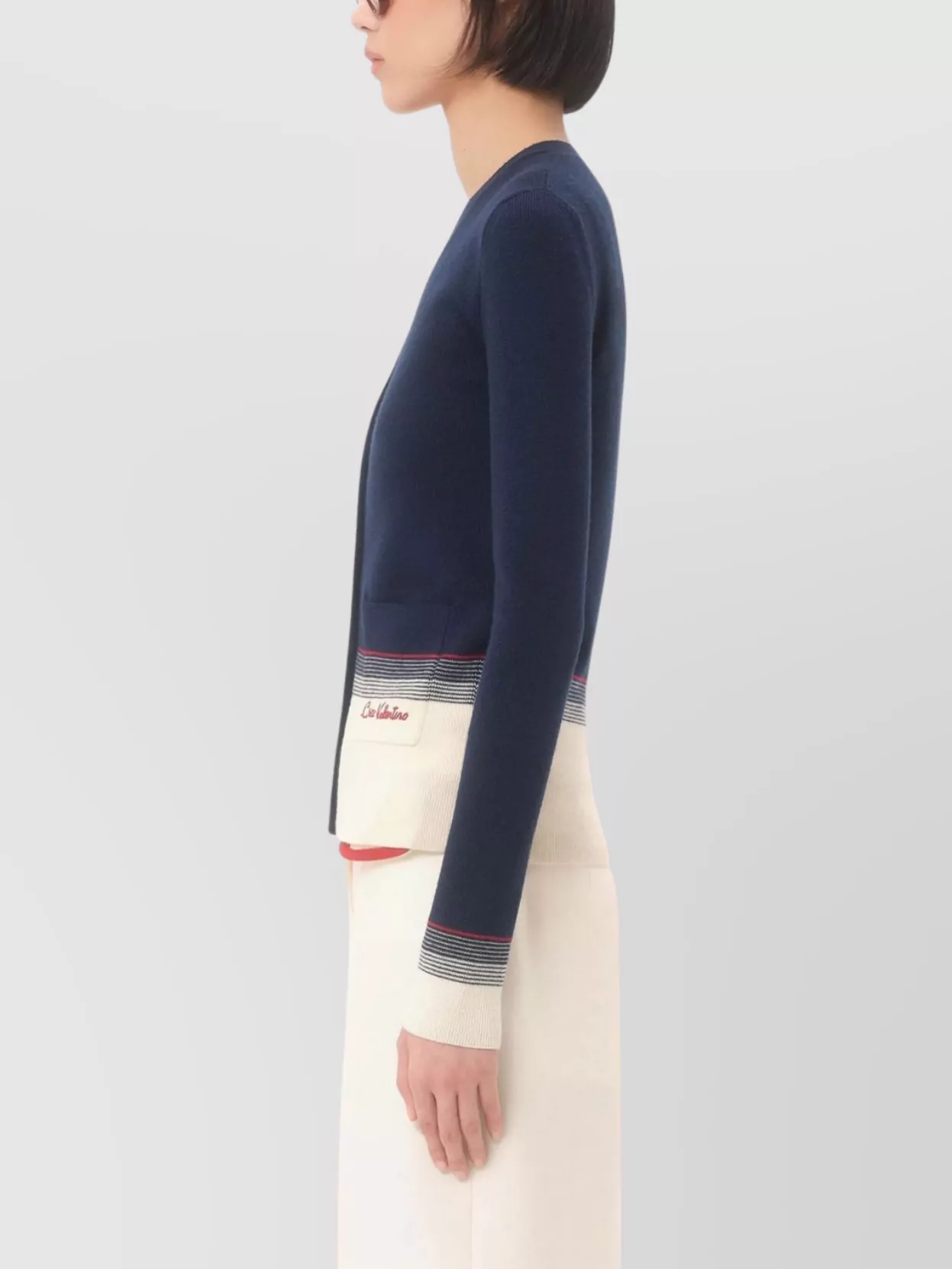 Valentino House V-neck Cardigan With Patch Pockets