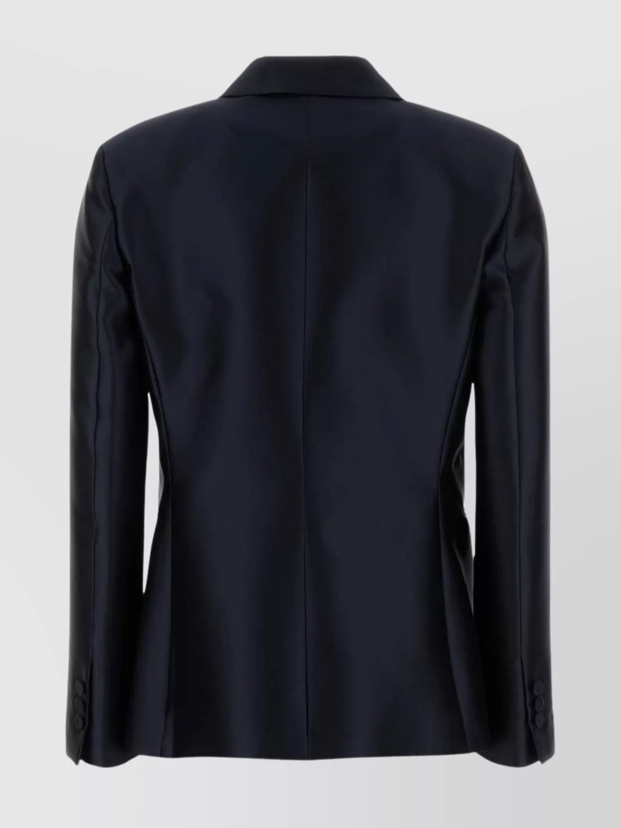 Alberta Ferretti Satin Blazer With Notched Lapel And Pockets In Blue