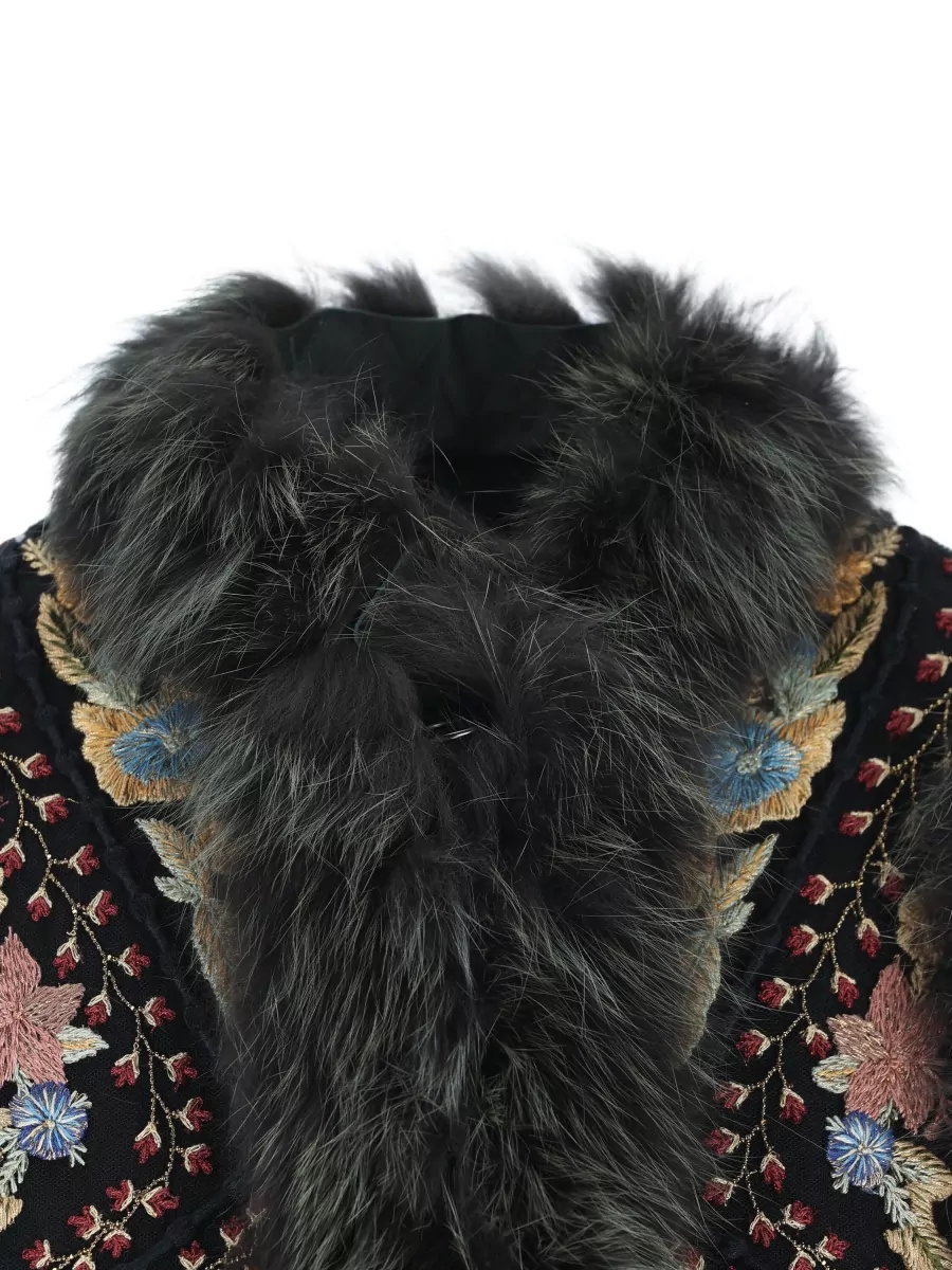 Fendi Fur Trim Beaded Vest