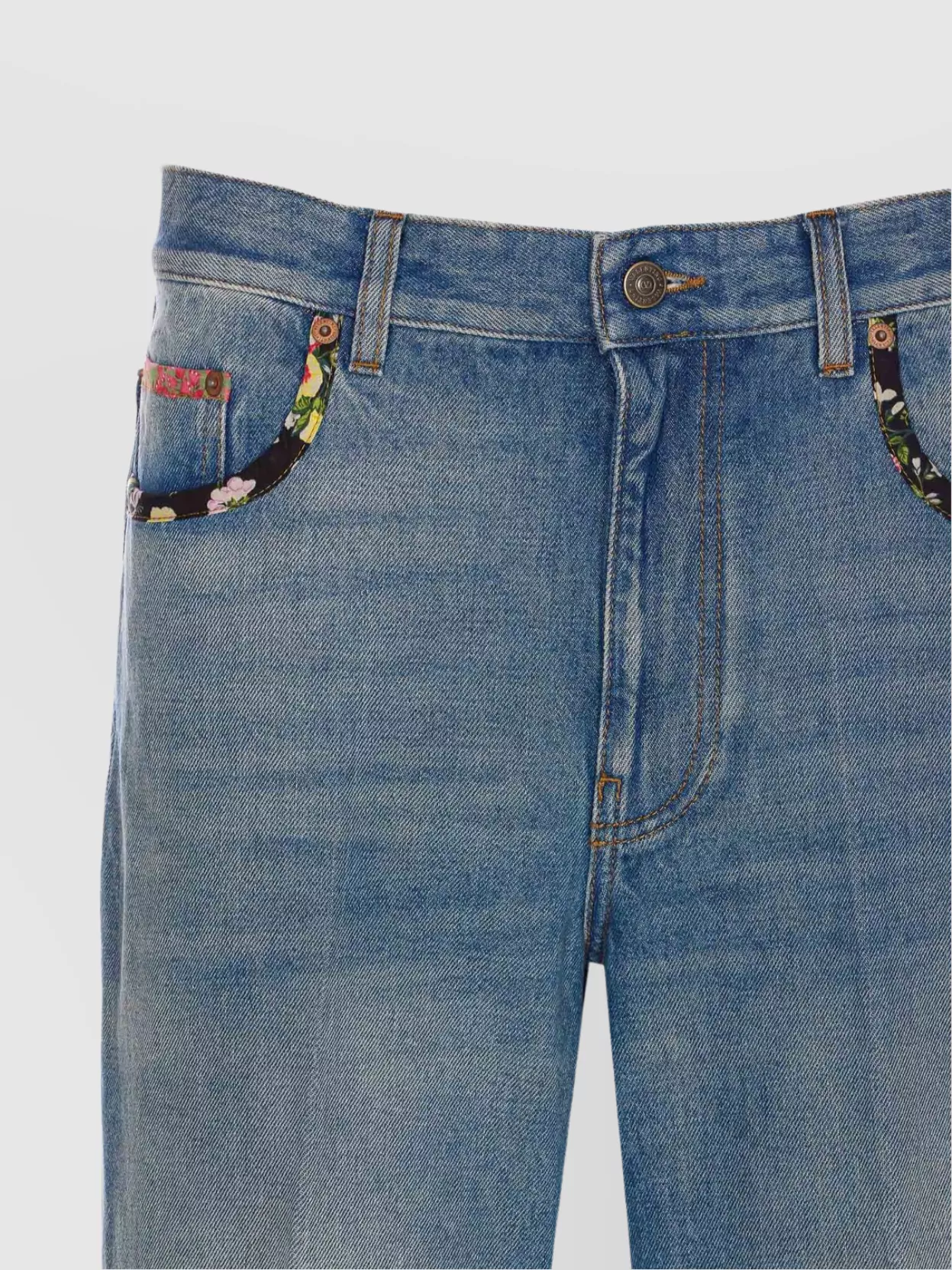 Valentino Straight-fit Denim Pants With Colorful Embellishments