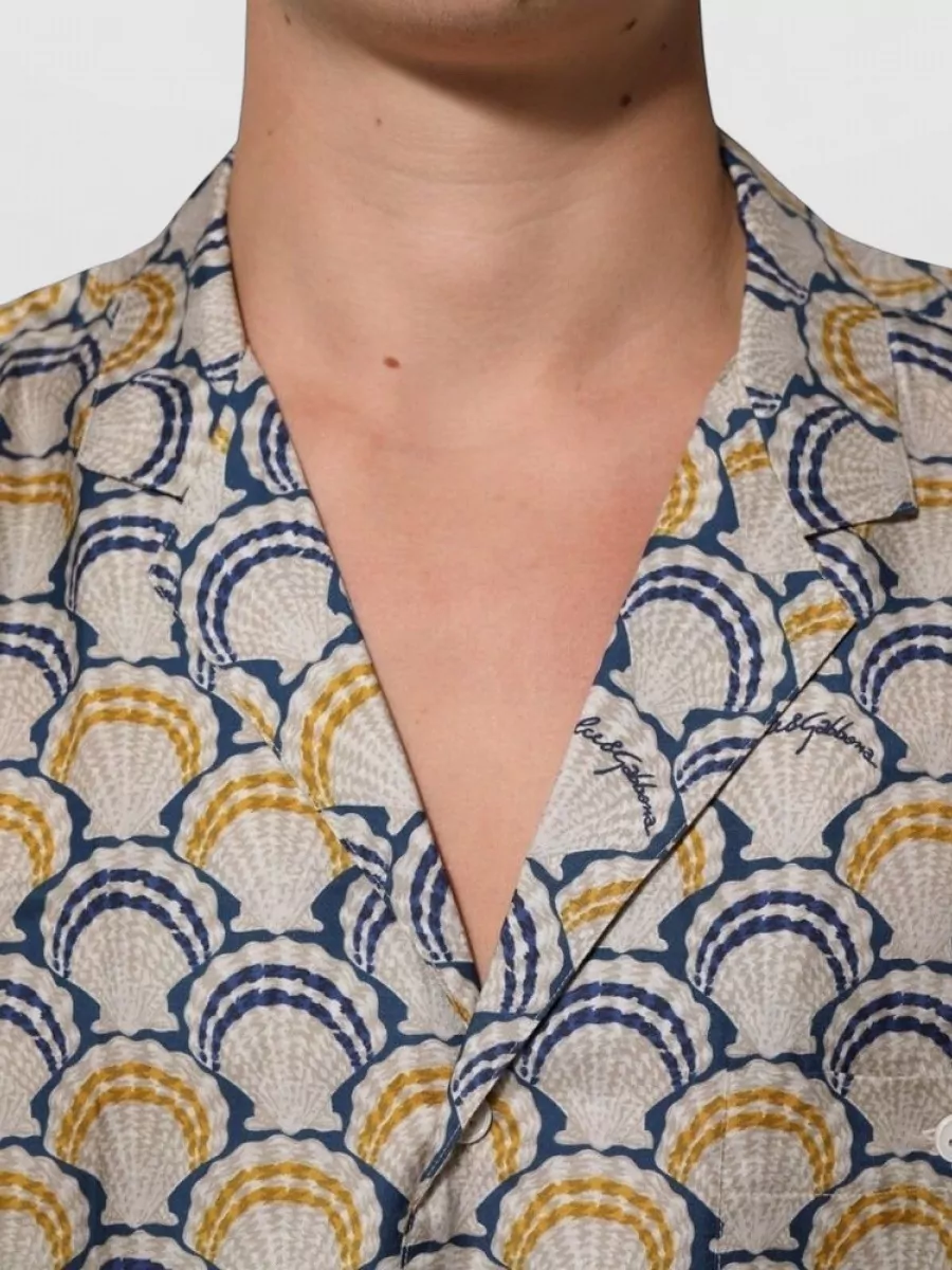 Dolce&Gabbana Silk Short-Sleeve Printed Shirt