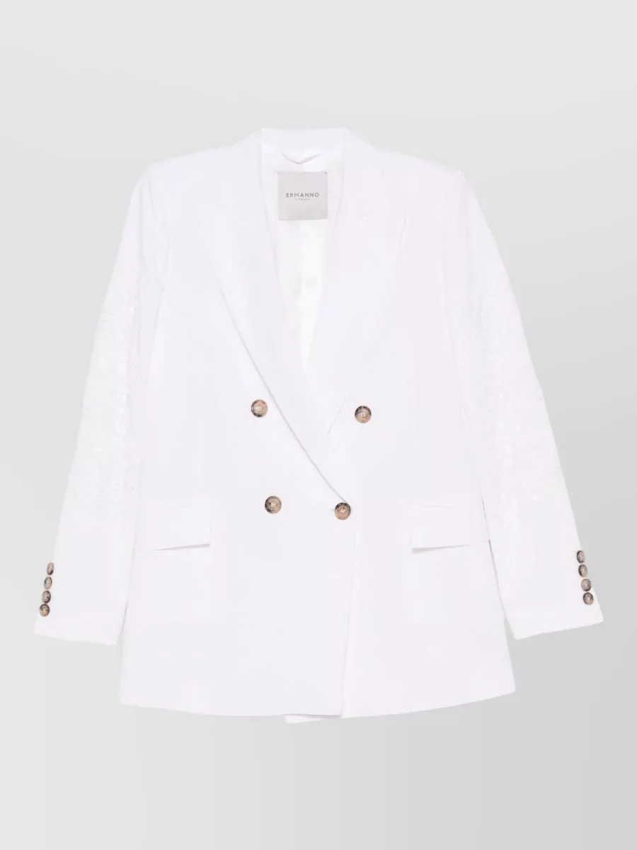Ermanno Firenze Linen Double-Breasted Blazer