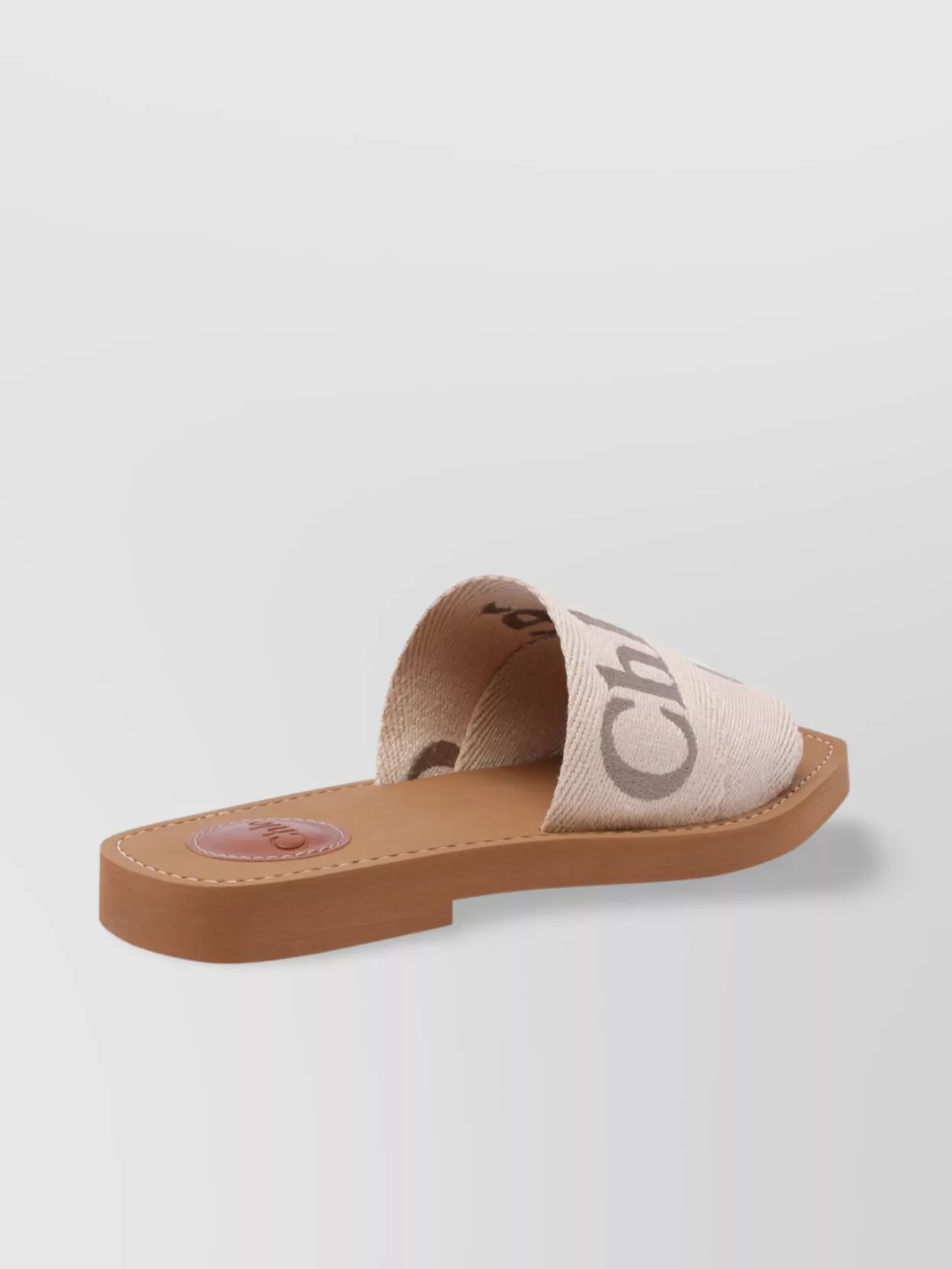 Shop Chloé Fabric Flat Sandals Leather Sole In Pink