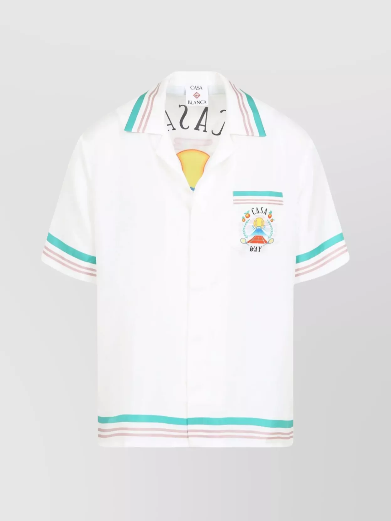 Casablanca Short Sleeve Cuban Collar Shirt With Pocket